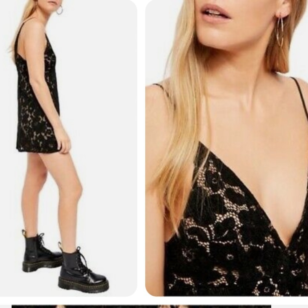 NWT Free People Dangerous Love Black Lace Mini Dress Size 2 - Picture 4 of 14